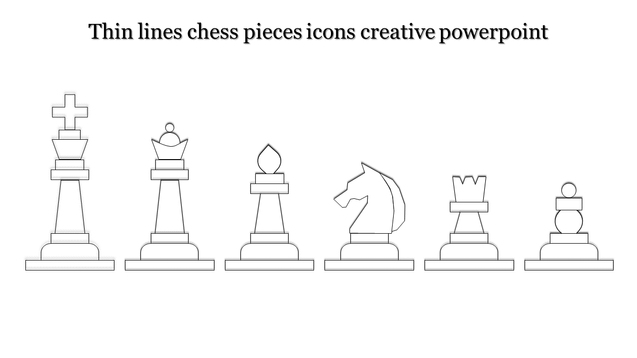 creative powerpoint-Thin lines chess pieces icons creative powerpoint